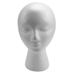 Bwardyth 27,5 x 52 cm Schnuller/Schaufensterpuppenkopf, weiblicher Schaumstoff (Polystyrol), Aussteller für Kappe, Kopfhörer, Haarschmuck und Perücken, Damen-Schaufensterpuppe, Schaumstoff von Bwardyth
