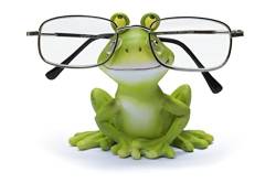 By Bers Brillenhalter Frosch König sitzend handbemalt, lustig, für Spaßversteher & Junggebliebene, schön für die erste Brille, von By Bers