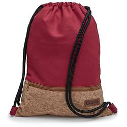 By Bers LEON Turnbeutel mit Innentaschen in Kork oder Schlange -DesignRucksack Tasche Damen Herren & Teenager Gym Bag Draw String (Kork_Rot) von By Bers