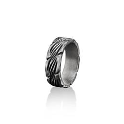 BySilverStone Jewelry Baumrinde, Handgefertigter Herren-Bandring Aus Sterlingsilber, Natur-Ehering, Stapelbarer Biker-Ring, Zierlicher Ring, Geschenk Für Naturliebhaber, Jubiläumsring von BySilverStone Jewelry