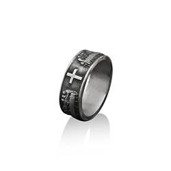 BySilverStone Jewelry – Kreuz Des Letzten Abendmahls, Handgefertigter Herren-Bandring Aus Sterlingsilber, Kreuz-Ehering, Stapelbarer Christlicher Ring, Religiöser Schmuck von BySilverStone Jewelry