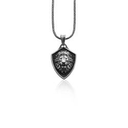 BySilverStone Jewelry – Mähnenlöwe, Handgefertigte Sterling-Silber-Herren-Charm-Halskette, Löwe-Sternzeichen-Silber-Herrenschmuck, Löwe-Silberanhänger Mit Kette, Tier-Halskette von BySilverStone Jewelry