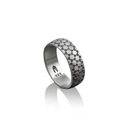 BySilverStone Jewelry Sternmotiv 925 Silber Herren Ehering, Sterling Silber Herren Hochzeitsschmuck, Verlobungsring, Versprechensring, Minimalistischer Ring, Trauzeugengeschenk von BySilverStone Jewelry