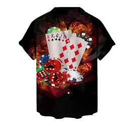 Herren T Shirt Herren 3D Poker Drucken Revers Blusen Hemd Lässige Einzeltaste Hemd Zl-1232 L von Byblos