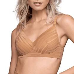 Bye Bra Bh-Top Drahtfreie Spitze, High Control, Atmungsaktives Mesh, Transparenter Look, Shapewear Für Damen, Powermesh Shapewear, Beige/Schwarz/Hellbraun, S-Xxl (XXL, Hellbraun) von Bye Bra