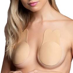 Bye Bra Stoff-Pull-Up-BH, Adhesive-BH, Adhesive-Pull-Up-BH, Bruststraffungspasteten, Wiederverwendbare Nippelabdeckungen, Beige, M Und XL von Bye Bra