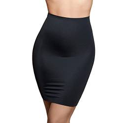 Bye Bra Unsichtbarer Unterrock, Figurformender High Waist Unterrock, leichte Bauchkontrolle, Nahtlose Shapewear, schlankende Unterwäsche, Hautfarbe und Schwarz, S-XL von Bye Bra