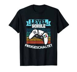 Level Schule Freigeschaltet Geek Computer Geschenk Zocker T-Shirt von Bye Kindergarten Abschied 1. Klasse Jungs Geschenk