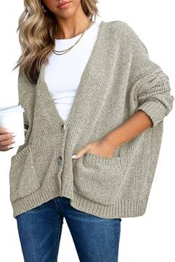 Byoauo Strickjacke Damen V-Ausschnitt Kurz Winter Knitted Cardigan Strickpullover von Byoauo