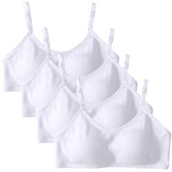 4er-Pack Mädchen Sport BHS Teens Unterwäsche mit Fest Gepolsterte und Verstellbarem Schultergurt Bralette Top Bustier für 10-16 Jahre Kinder von Bysion