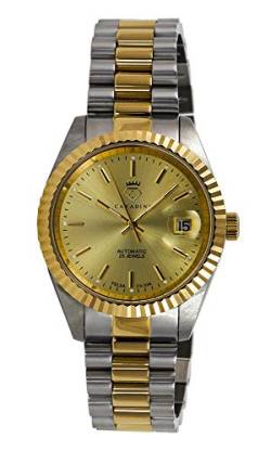 CAVADINI Leonardo Herren-Armbanduhr Automatik mit Schweizer Uhrwerk massiv Edelstahl CV-334 (Gold/Bicolor) von C CAVADINI