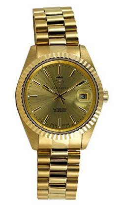 CAVADINI Leonardo Herren-Armbanduhr Automatik mit Schweizer Uhrwerk massiv Edelstahl CV-334 (Gold/Gold) von C CAVADINI