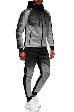 C-IN-C Herren Jogginganzug Ornament Design Barockmuster Sportanzug für Männer Trainingsanzug Laufanzug Gym Freizeitanzug Baggy Tracksuit Chill Modell 287 (Grau, S) von C-IN-C