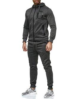 C-IN-C Herren Jogginganzug Ornament Design Barockmuster Sportanzug für Männer Trainingsanzug Laufanzug Gym Freizeitanzug Baggy Tracksuit Chill Modell SS-04 (Dunkelgrau, S) von C-IN-C