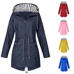 C'est TT Damen Regenmantel Herbst Outdoorjacke Regenjacke Wasserdicht Wasserdicht Regenmantel Mit Kapuze Jaken Regenmantel Regenjacke mit Kapuze Wanderjacke mit Kapuze für Frühlings Herbst von C'est TT