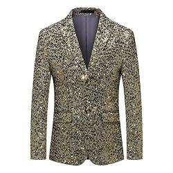 C'est TT Herren Anzugjacke Pailletten: Pailletten Glitter Anzug Jacke Anzugjacke Vintage Gothic Blazer Anzug Jacke Karneval Kostüm Pailletten Glitter Anzug Jacke Karneval Kostüm für Party von C'est TT