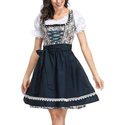 C'est TT Trachten Kleid Damen Trachtenkleid für Oktoberfest, Karneval Halloween Kostüm-Set für Oktoberfest Outfit Dirndelkleider Party Kostüme Trachtenkleid Abendkleider Trachtenkleid Dirndl Kleidung von C'est TT