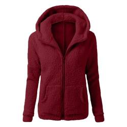 C'est TT Winterjacke Damen Teddy Fleece Flauschig Damen Kapuzenpullover Hoodies Winterjacke Zip Langarm Oberteile Top Wintermantel Teddyfleece Jacke Sweatshirt Flauschig Softshelljacke Fleecejacke von C'est TT