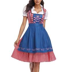 Damen Dirndlkleid Midi Dirndlkleid Tachtenkleid für Oktoberfest Karneval Elegante Dirndl Trachtenkleid Ballkleid Partykleid Party Kostüme Trachtenkleid Abendkleider Trachtenkleid Dirndl Kleidung von C'est TT