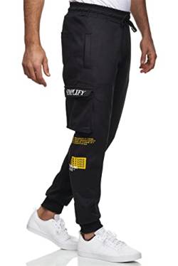 C-iN-C Heren joggingbroek trainingsbroek Sport Fitness Gym Training Slim fit Sweatpants strepen joggingbroek Stripe Pants Model 3078 (Scharwz(H1250), XL) von C-iN-C