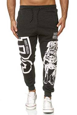 C-iN-C Herren Jogginghose Sporthose Trainingshose Slim FIT 3128 (Dunkelgrau, L) von C-iN-C