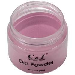 C & I Dip Powder Tauchen Pulver, Farbe # 7 Magenta, Gelnägel Effekt, Pulver für Nagellack, Rot Farbsystem, 1 oz / 28 g von C & I