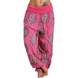 Leichte Sommer Hose Kreis Strand Harem Aladin Blume Ali Baba Pumphose Pluder P209 (Pink) von C.G