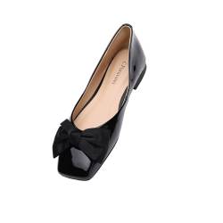 C.Paravano Ballerinas Damen | Damen Flats | Damen Flats Leder Schuhe | Ballerinas Damen Leder | Ballerinas Damen Elegant | Ballerinas mit Fliege (Schwarz,40) von C.Paravano