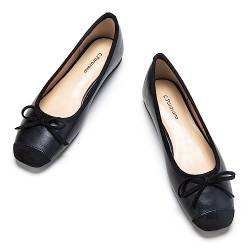 C.Paravano Damen Ballerina | Closed Ballettschuhe Sandals Comfort (36,Schwarz) von C.Paravano