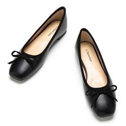 C.Paravano Damen Ballerinas | Ballerinas Elegant with Bow Sandalen (37,Schwarz) von C.Paravano