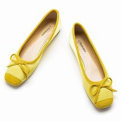 C.Paravano Damen Classic Ballerinas | Comfort Slip-on Ballett Flache Schuhe (39,Gelb) von C.Paravano