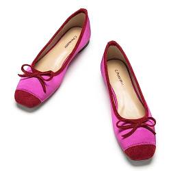 C.Paravano Damen Classic Ballerinas | Comfort Slip-on Ballett Flache Schuhe (42,Rosa) von C.Paravano
