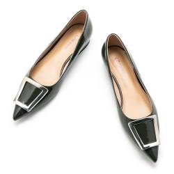 C.Paravano Flache Schuhe für Damen | Spitze Flache Schuhe | Damen Elegant Flache Schuhe (40,Dunkelgrün) von C.Paravano
