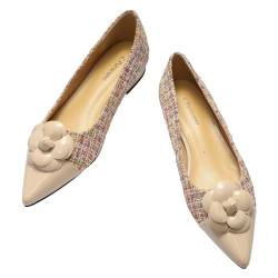 C.Paravano Flache Schuhe für Damen | Spitze Tweed Schlupfschuhe Ballerinas (37,Rosa) von C.Paravano