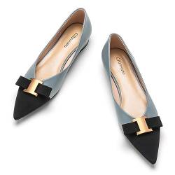 C.Paravano Frauen Flache Schuhe | Spitze Fliege Elegantes Ballettschuhe | Schuhe Damen | Spitze Flache Schuhe (38,Blau) von C.Paravano