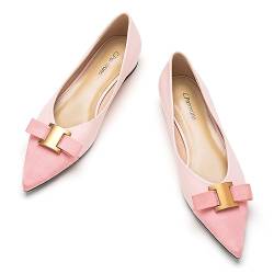 C.Paravano Frauen Flache Schuhe | Spitze Fliege Elegantes Ballettschuhe | Schuhe Damen | Spitze Flache Schuhe (40,Rosa) von C.Paravano