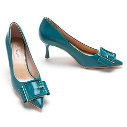 C.Paravano Pumps Damen | Pumps Spitz | Stöckel Absatz | Schuhe Pumps | Geschlossene Zehe Pumps | Leder Pumps Blau 38 von C.Paravano