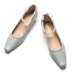 C.Paravano Schuhe Damen | Niedrige Absatzschuhe Für Damen | Blockabsatzschuhe Für Frauen | Grau Niedriger Absatz Schuhe(40,Grau) von C.Paravano