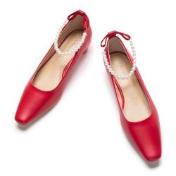 C.Paravano Schuhe Damen | Niedrige Absatzschuhe Für Damen | Blockabsatzschuhe Für Frauen | Rot Niedriger Absatz Schuhe(37,Rot) von C.Paravano