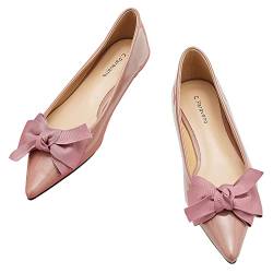 C.Paravano Spitze Flache Schuhe für Damen | Frauen Flache Schuhe | Bandschleife Ballettschuhe (36,Rosa) von C.Paravano
