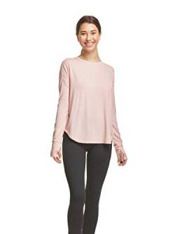 C9 Champion Damen Modisches Langarm-T-Shirt, Spiced Mandel Pink Heather, Groß von C9 Champion