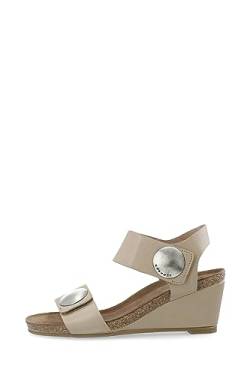 CA'SHOTT A/S Damen CASALBERTA Velcro Button Leather Heeled Sandal, Taupe, 37 EU von CA'SHOTT A/S