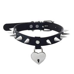 Harajuku Herz Choker mit Halskette für Mädchen Choker Gothic Cosplay Zubehör - Schwarz von CABULE