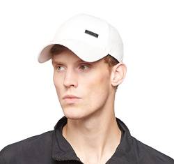 CACUSS Baumwolle Herren Baseball Cap einstellbar für Draussen Sport oder auf Reisen (B0080_Weiß) von CACUSS