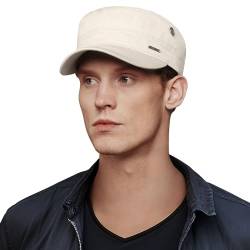 CACUSS Herren Baseballmütze Erwachsenen Mütze Baumwolle Army Kappe Cadet Hat Military Flat Top Verstellbare Baseballkappe für Draussen, Sport und Reisen von CACUSS