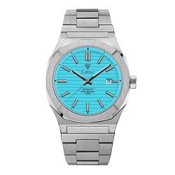 CADISEN Automatik Uhr Herren Mechanische NH35 Rostfreier Stahl Freizeit Uhren männer (hellblau) von CADISEN