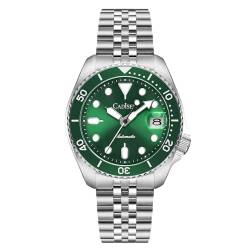 CADISEN Automatik Uhr Herren Mit Gangreserve Mechanische Edelstahl Saphirglas Homage kaufmännische Angelegenheiten (Green) von CADISEN