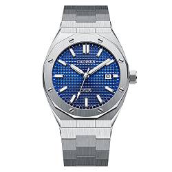 CADISEN Herren Automatische mechanische Uhr Casual Uhren für Männer Wasserdicht Saphir, blau, 42MM, Mechanische, automatische Armbanduhr von CADISEN