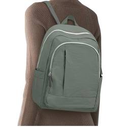 CADOLIM Schulrucksack Teenager Mädchen Uni Rucksack Damen Lässig Schulrucksack Casual Daypacks Für Mädchen Im Teenageralter Leichter Rucksack Grau Grün von CADOLIM