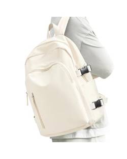 CADOLIM Schulrucksack Teenager Mädchen Uni Rucksack Damen Lässig Schulrucksack Für Damen Im Teenageralter Leichter Rucksack Beige von CADOLIM